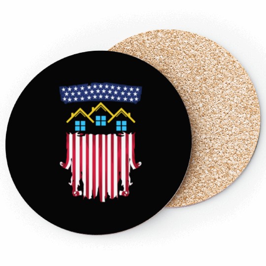 Proud American Patriotic USA Flag Realtor Real Est Coasters