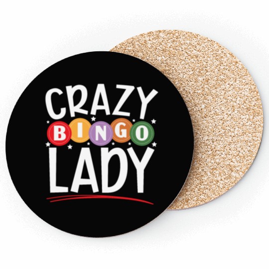 Crazy Bingo Lady Bingo Player Casino Lottery Coasters