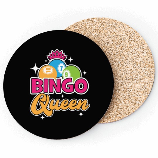 Bingo Queen Bingo Player Casino Gambling Lottery Coasters