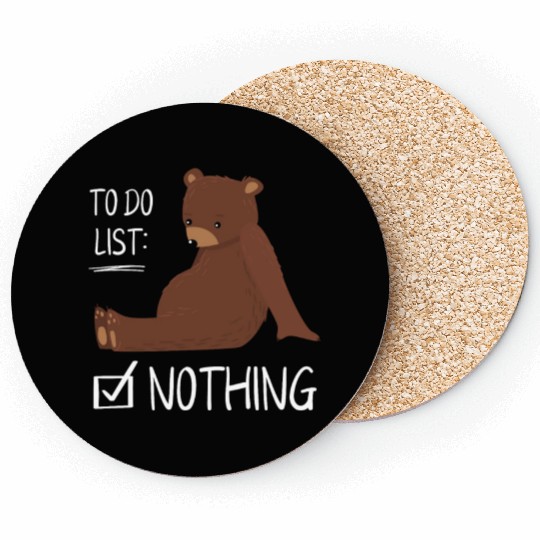 To Do List Nothing Bear Sleep Coasters