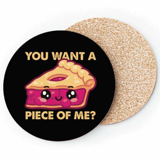 You Want A Piece Of Me Kawaii Pumpkin Pie Lovers Coasters