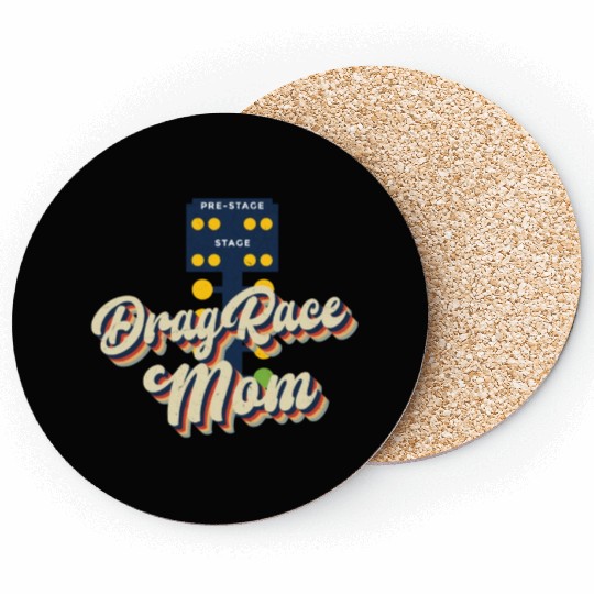 Drag Racing Race Car Mom Retro Coasters