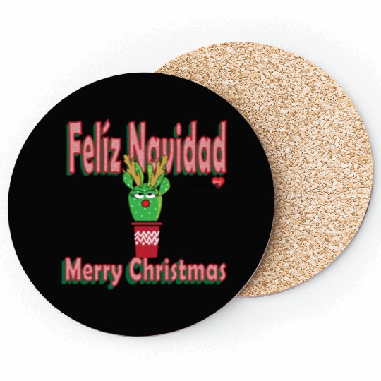 Felíz Navidad Cactus Lady Coasters