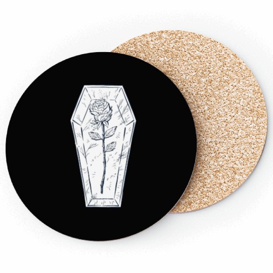 Coffin rose art Coffin rose art inspiration store Coasters