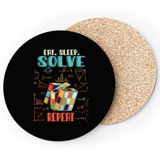 Eat Sleep Solve Repeat Math Speed Cubing Genie Coasters