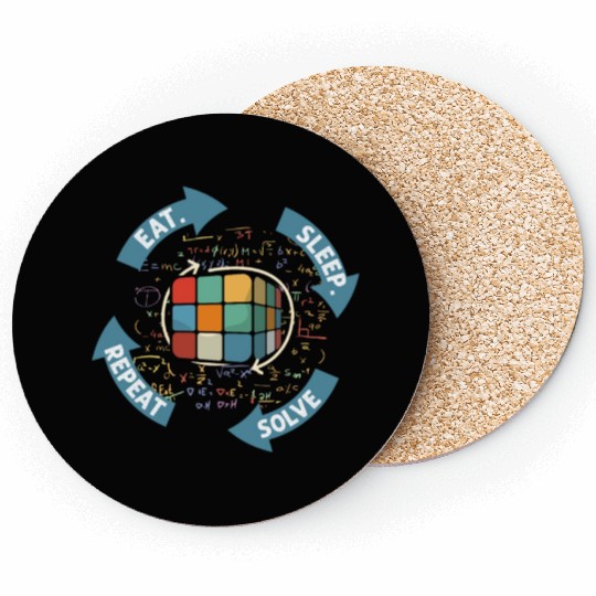 Eat Sleep Solve Repeat Math Speed Cubing Genie Coasters