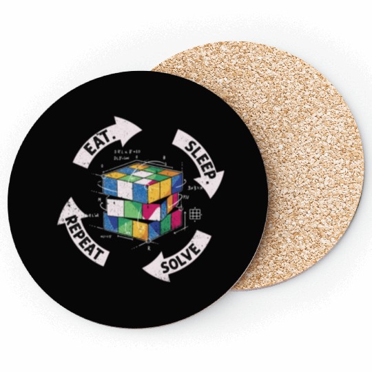 Eat Sleep Solve Repeat Math Speed Cubing Genie Coasters