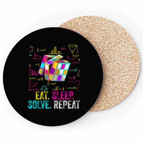 Eat Sleep Solve Repeat Math Speed Cubing Genie Coasters