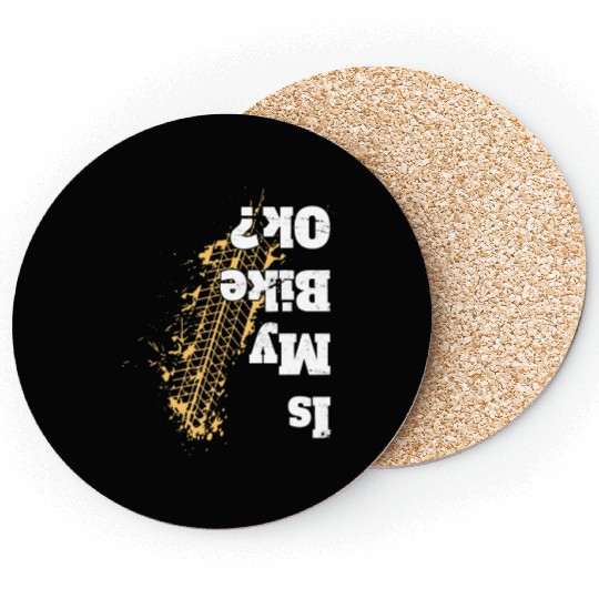 Is my bike Ok Funny Cycling Vintage Biker Coasters