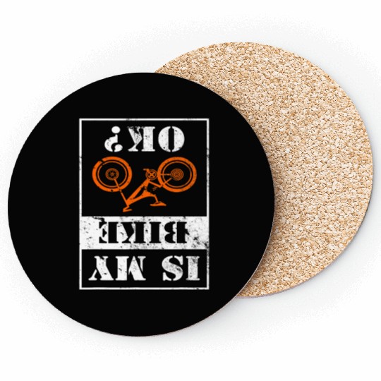Is My Bike Ok Coasters Funny Retro Cyclist