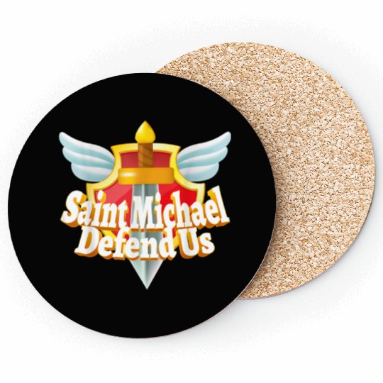 St. Michael the Archangel Icon Dragon Catholic Ang Coasters