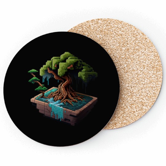 8 Bit Bonsai Tree Coasters