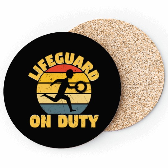 Lifeguard On Duty Distressed Coasters