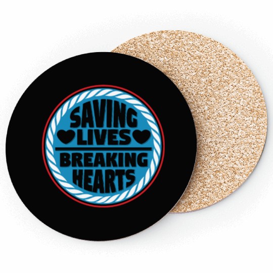Lifeguard Saving Lives Breaking Hearts Coasters
