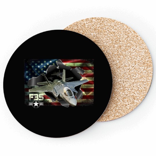 F 35 Lightning Air Force Military Veteran Pride US Coasters
