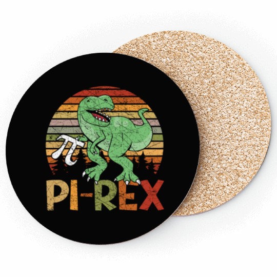 Pi-rex Dinosaur Math Teacher Mathematician Pi Day Coasters