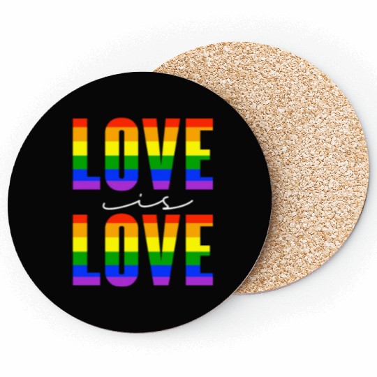 Love Is Love, LGBT Rainbow Flag Coasters