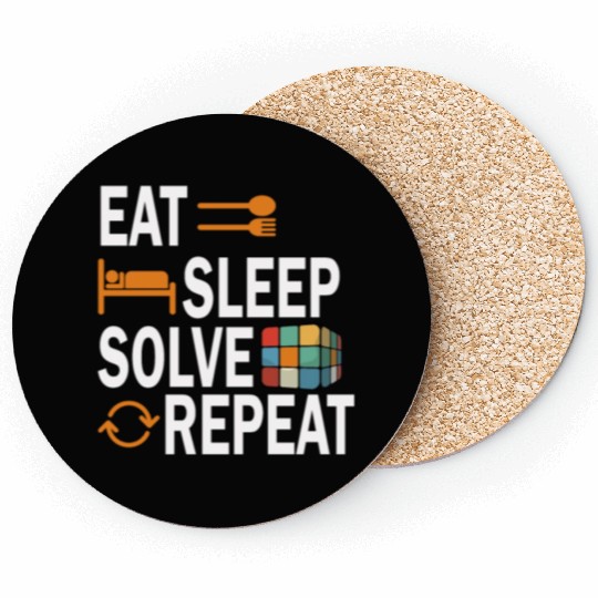 Eat Sleep Solve Repeat Math Speed Cubing Genie Coasters