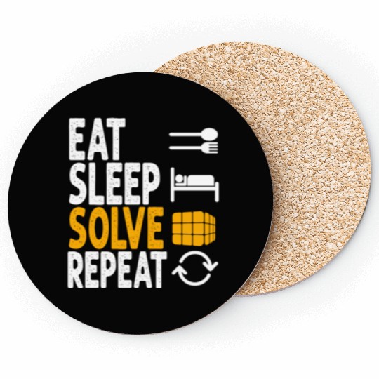 Eat Sleep Solve Repeat Math Speed Cubing Genie Coasters