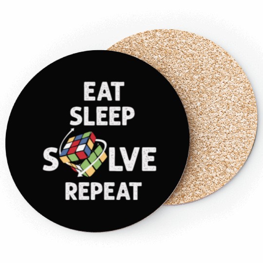 Eat Sleep Solve Repeat Math Speed Cubing Genie Coasters