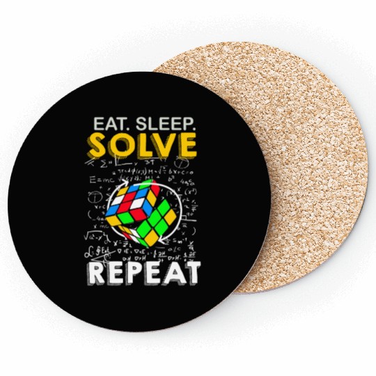 Eat Sleep Solve Repeat Math Speed Cubing Genie Coasters