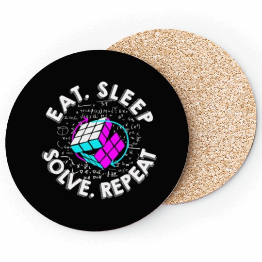 Eat Sleep Solve Repeat Math Speed Cubing Genie Coasters
