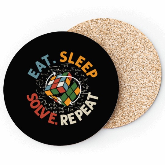 Eat Sleep Solve Repeat Math Speed Cubing Genie Coasters