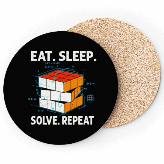 Eat Sleep Solve Repeat Math Speed Cubing Genie Coasters