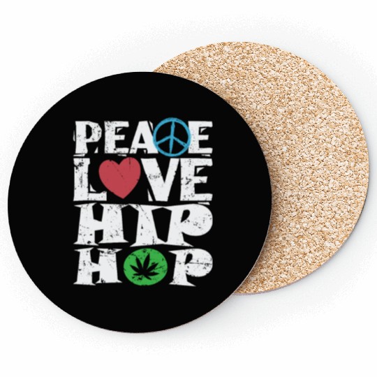 Peace Love Hip Hop Music Direction Rap Coasters