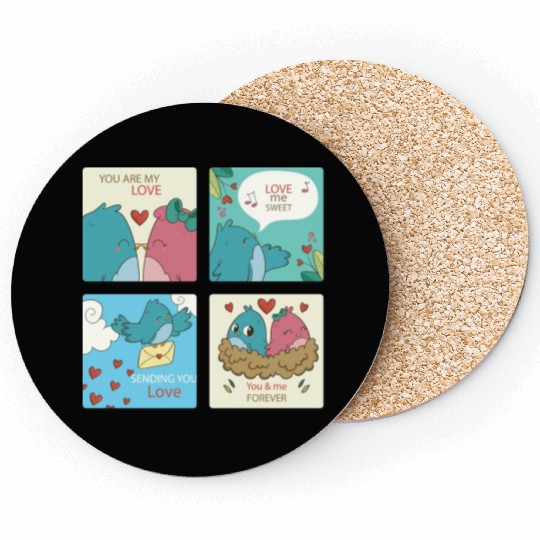 Love Axolotl Pink Valentine Day Salamander Lover Coasters