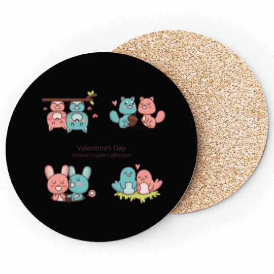 Love Axolotl Pink Valentine Day Salamander Lover. Coasters