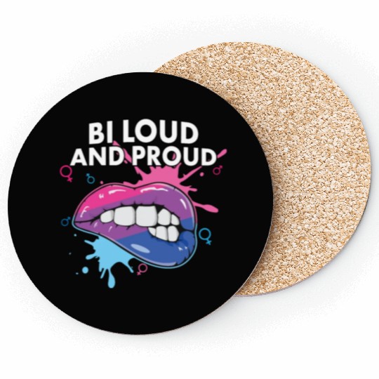 Bi Loud and Proud Bisexual Rainbow Pride Bisexuali Coasters