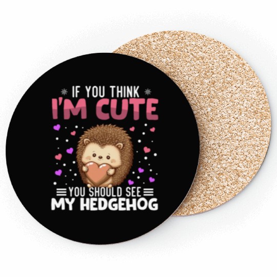 Hedgehog Heart Valentine's Day Animal For Womens Coasters