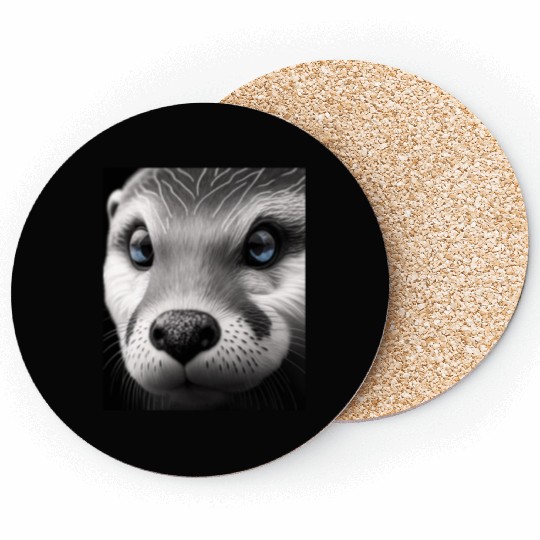 Fashionable Otter Design Cool Sea Otter With Blue Coasters