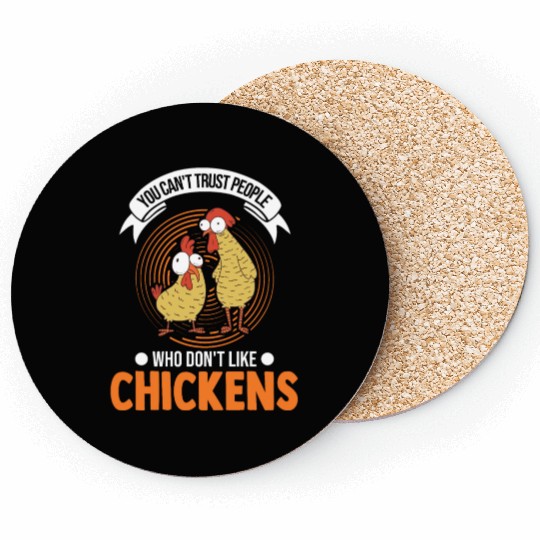 Chickens Chicken Farm Farmer Coasters