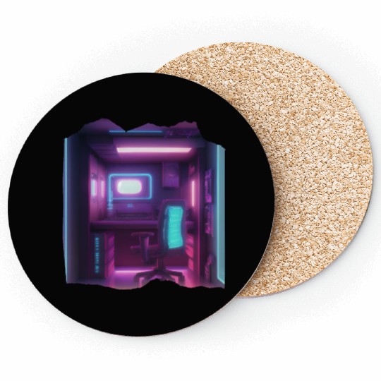 Isometric Neon Room Coasters