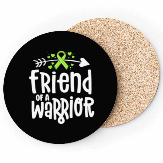 Friend Of A Warrior Lime Green Ribbon Lyme Coasters