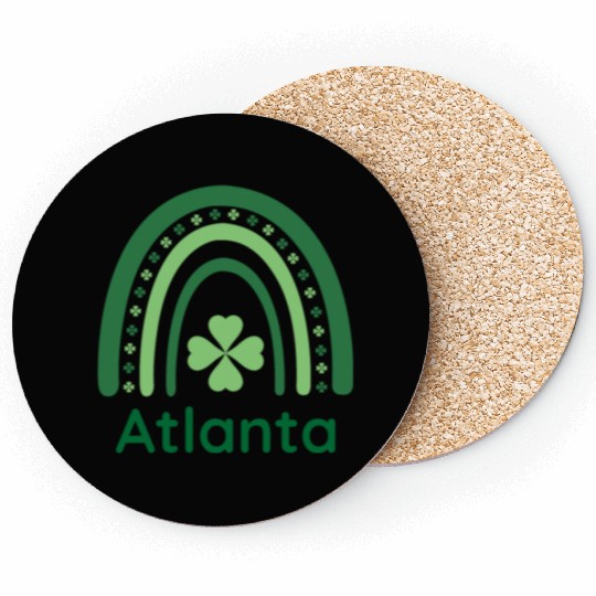 Atlanta Clover Charm Boho Rainbow Coasters