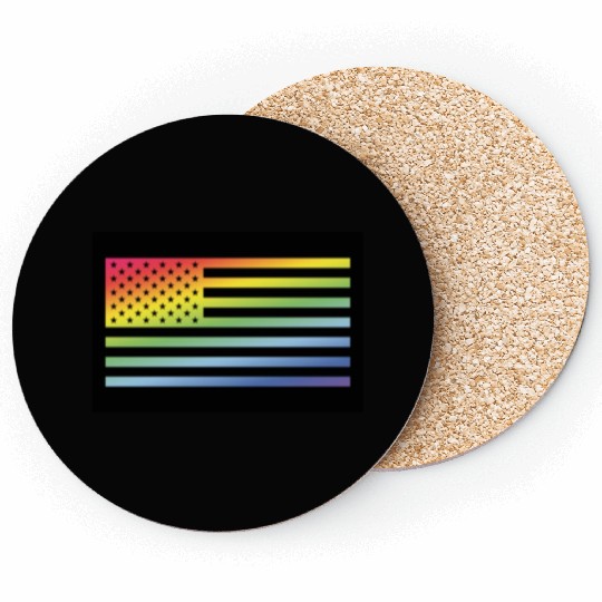 Stars And Stripes / Rainbow Flag (USA / Poster) Coasters