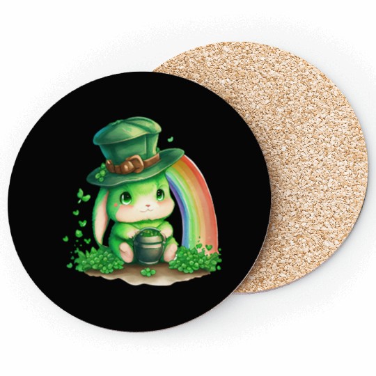 St Patrick's Day Irish Funny Rabbit Saint Patrick Coasters