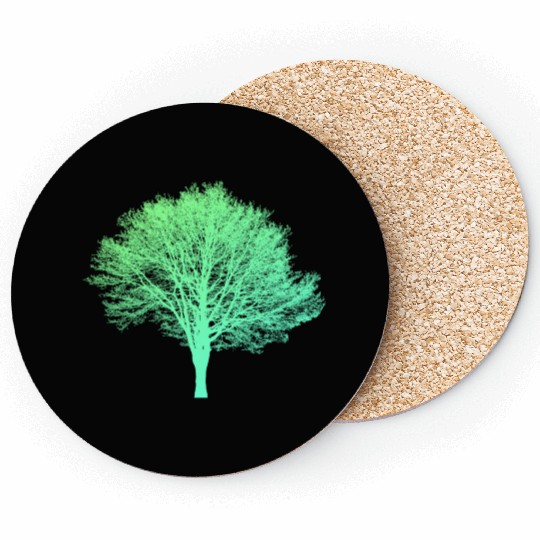Green tree neon Coasters