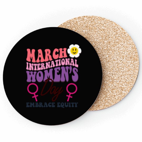 International Women's Day 2023 Theme Embrace Equit Coasters