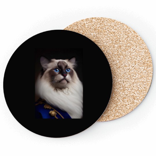 Birman Cat Breed Portrait Royal Renaissance Animal Coasters