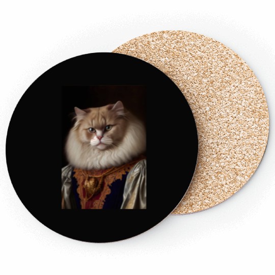 Angora Persian Cat Breed Portrait Royal Renaissanc Coasters