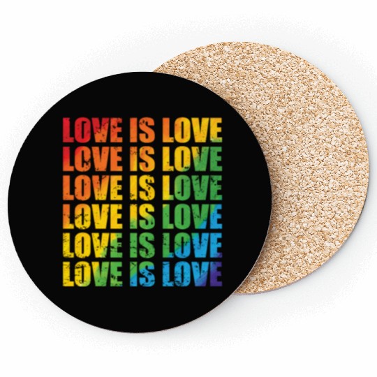 Love is Love LGBT Tolerance Pride Gender Coasters