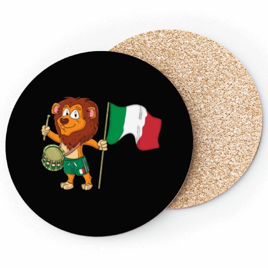 Lion with the Italy flag Coasters