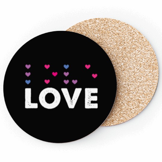 Heart Love Braille Alphabet Braille Language Coasters