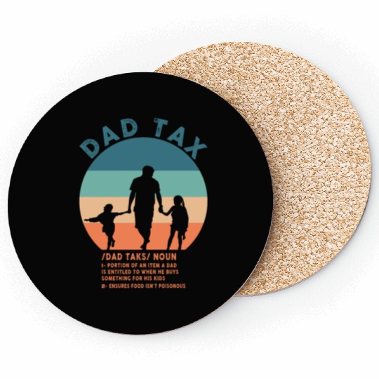 Vintage Dad Tax Definition Men Funny Father's Day Coasters