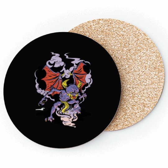 Scary devil in smoke Scary devil in smoke inspirat Coasters