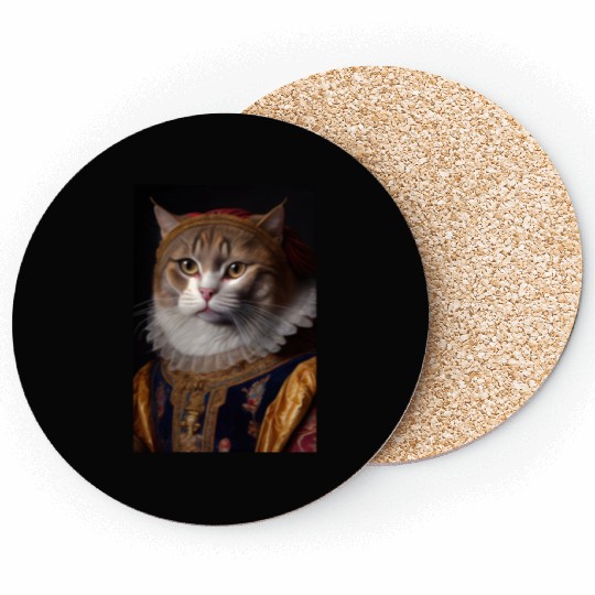 Sokoke Cat Breed Portrait Royal Renaissance Animal Coasters